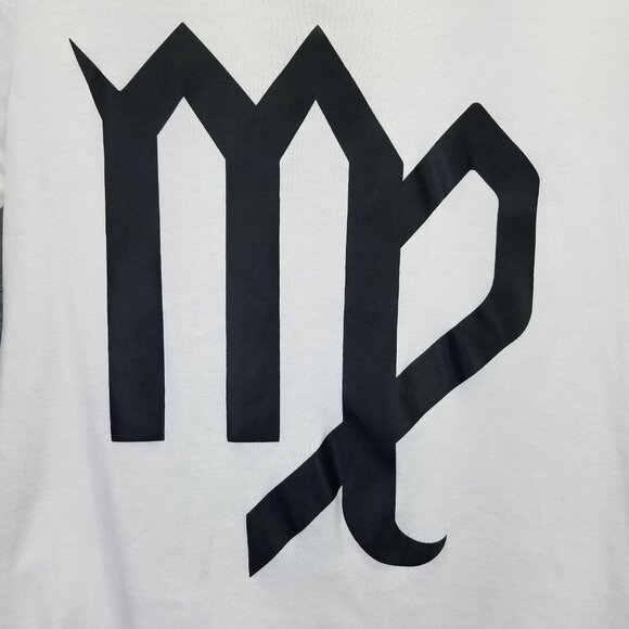 Norma Kamali VIRGO T-Shirt Women's XL Zodiac Astrology Tee Organic Cotton White - Picture 3 of 15